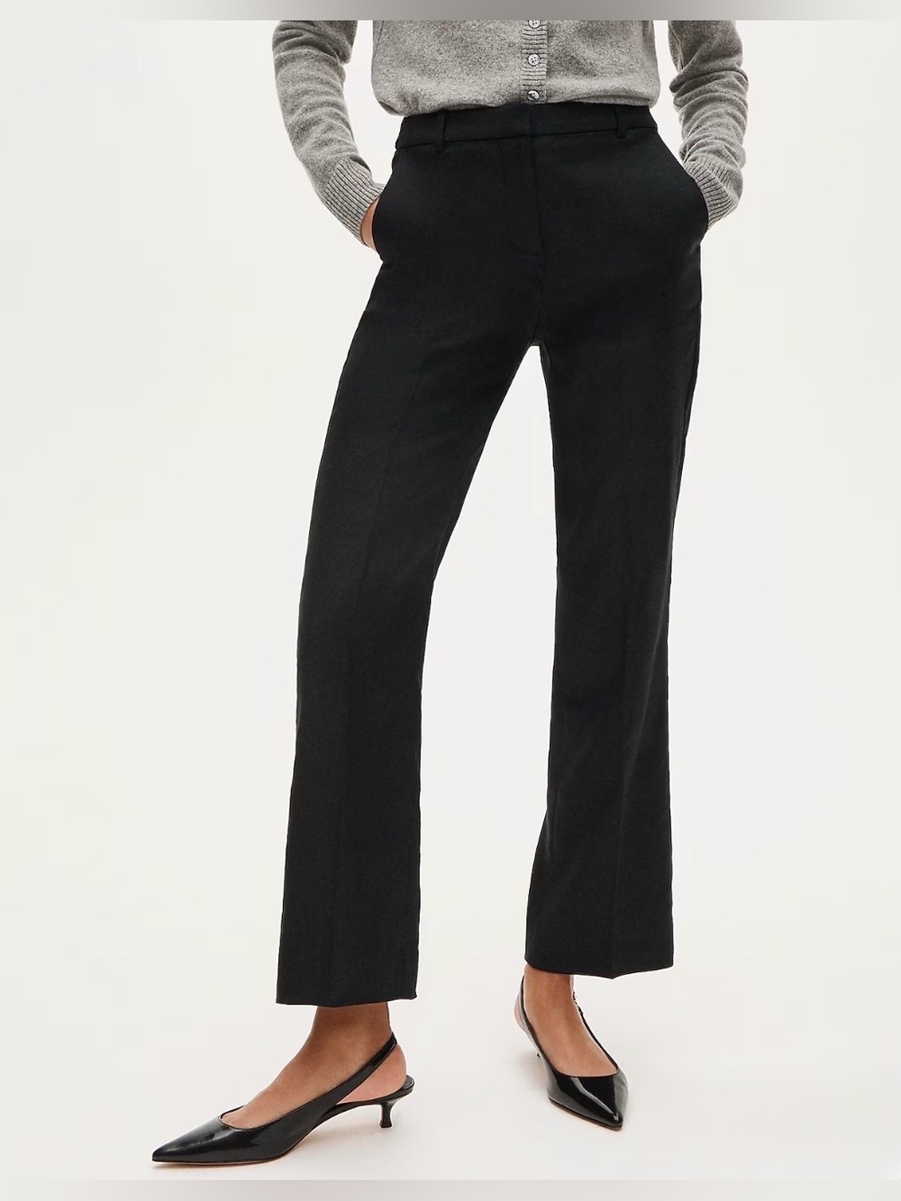 J.Crew Women's Tall Kaya pant in stretch linen blend Black.2T.NWT.
